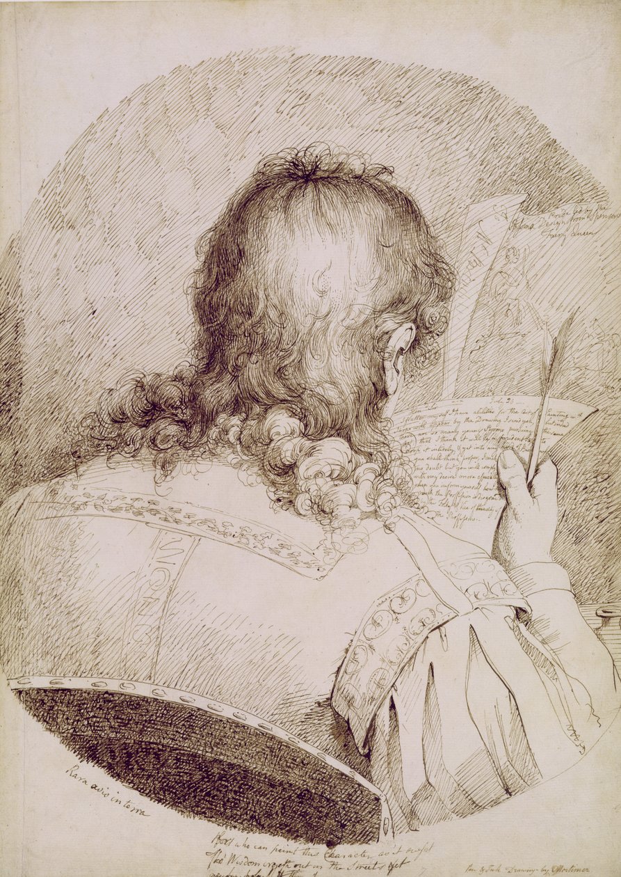 सेल्फ पोर्ट्रेट, c.1771-75 (पेन पेपर पर पेन ब्राउन ब्राउन स्याही) द्वारा जेम्स जेफ़रीज़