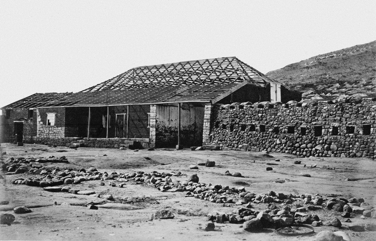रुड़की के बहाव, भैंस नदी पर स्टोरहाउस का सामने का दृश्य, c.1879 द्वारा जेम्स लॉयड