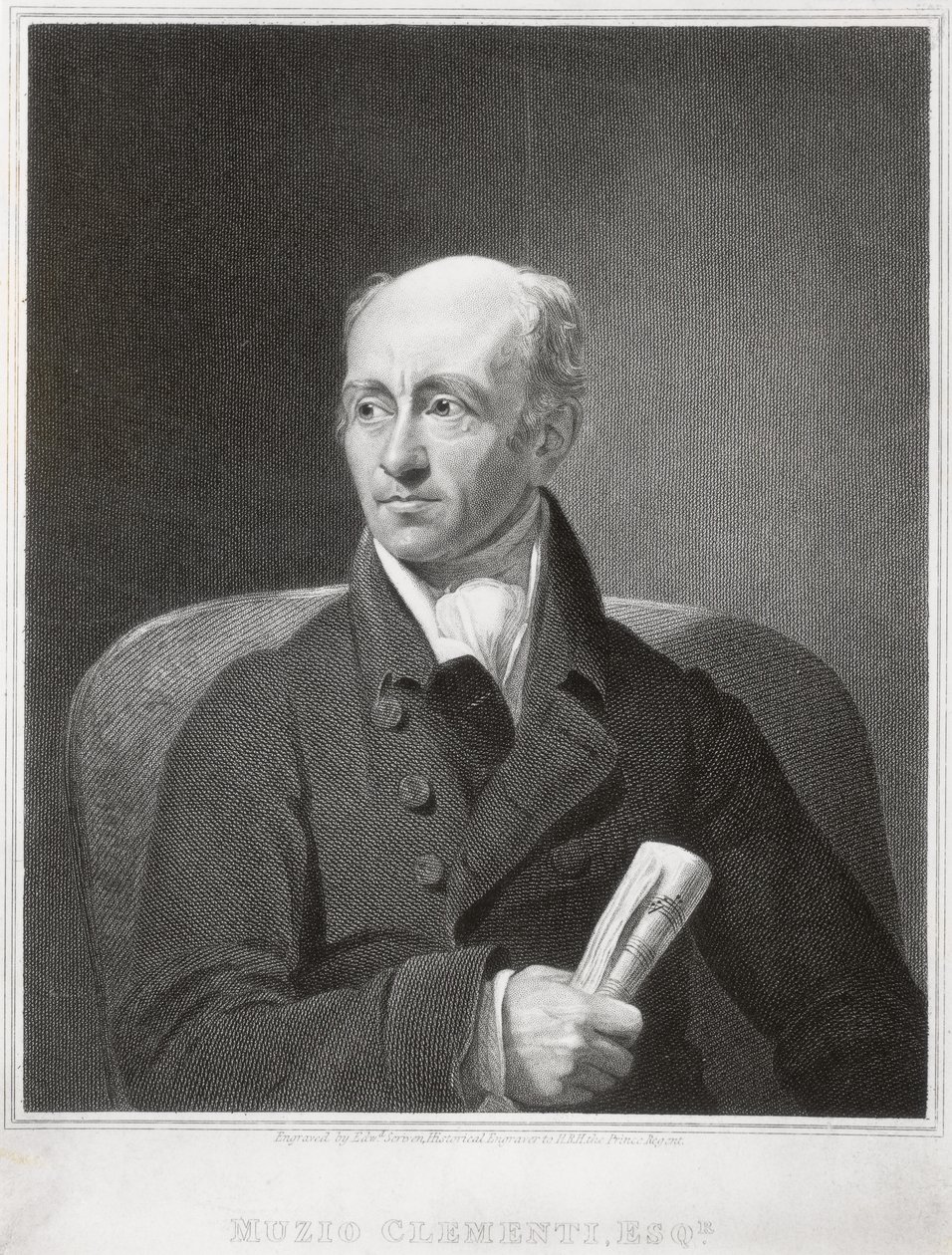 मुजियो क्लेमेंटी (1752-1832), इतालवी पियानोवादक और संगीतकार, एडवर्ड स्क्रिपन (1775-1841) द्वारा उत्कीर्ण द्वारा जेम्स लोंसडेल