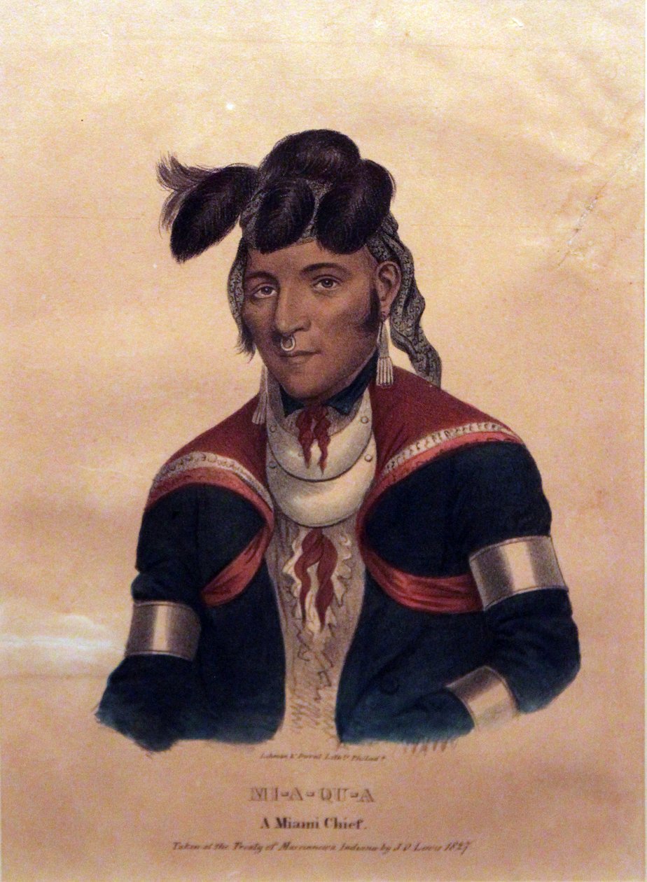 Mi-A-Qu-A, मियामी चीफ, 1827 द्वारा जेम्स ओटो लुईस