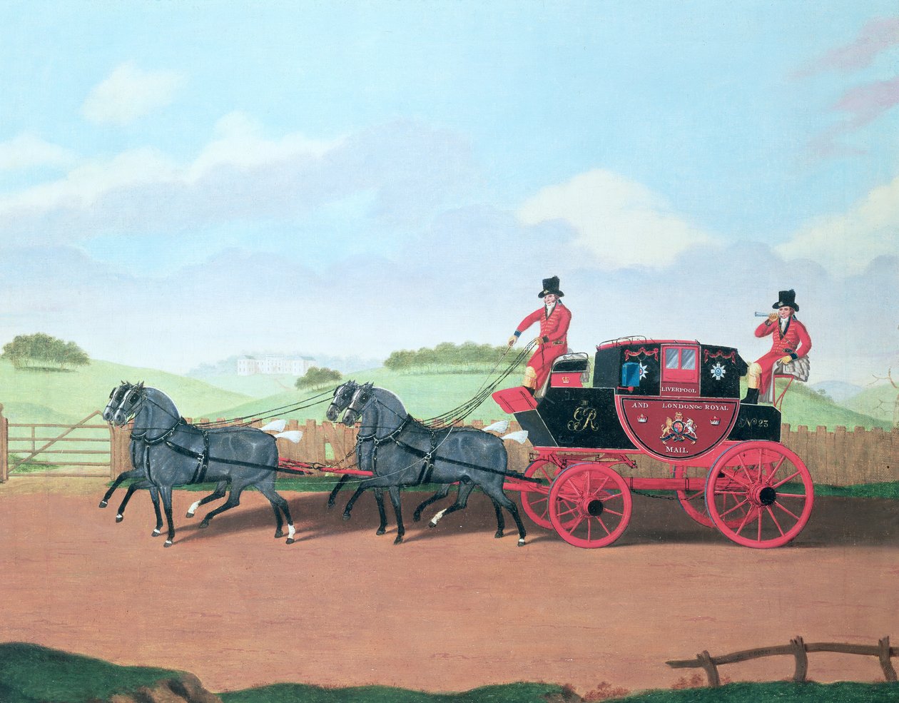 लिवरपूल और लंदन रॉयल मेल कोच, 1812 द्वारा जेम्स पोलार्ड