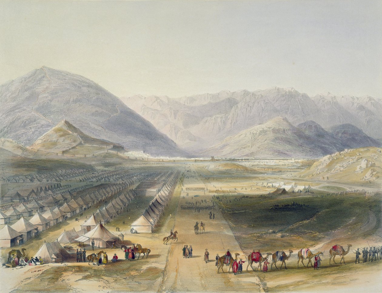 अंग्रेजों द्वारा अफगानिस्तान को खाली कराने पर, &39;दृश्य, महत्वकांक्षी और वेशभूषा अफगानिस्तान के&39;, प्लेट 5 से अफगानिस्तान की निकासी पर, जनरल नॉट के तहत कंधार आर्मी का अन्वेषण द्वारा 