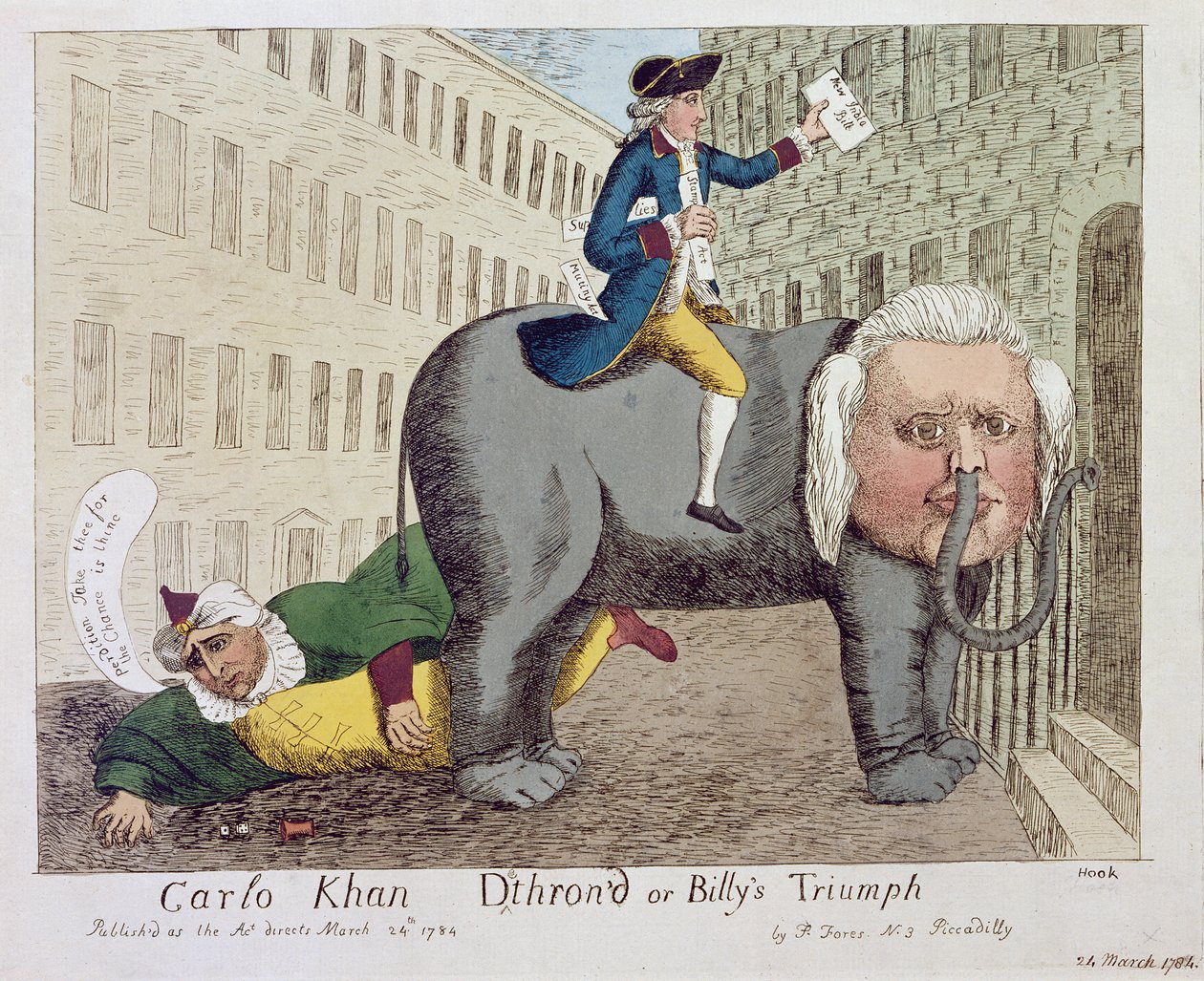 कार्लो खान डेट्रॉन्ड या बिली ट्रायम्फ, लंदन, 24 मार्च, 1784 (रंग नक़्क़ाशी) द्वारा जेम्स सायर्स
