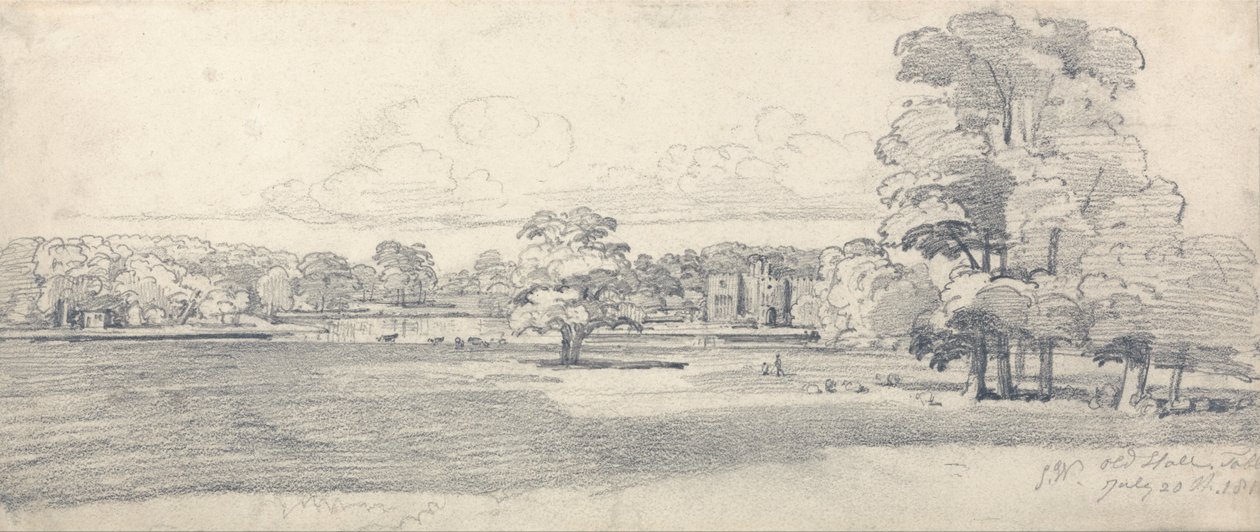 ओल्ड हॉल, टेबल, पार्कलैंड से घिरा, 20 जुलाई, 1814 (1819) द्वारा जेम्स वार्ड