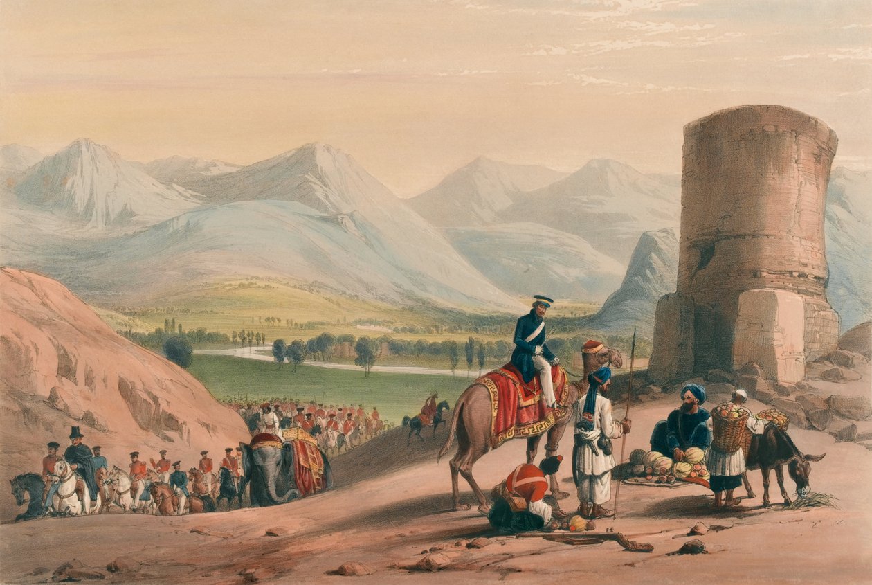 मैदान की घाटी, c.1839 (लिथोग्राफ, रंगा हुआ) द्वारा जेम्स (बाद में) एटकिंसन