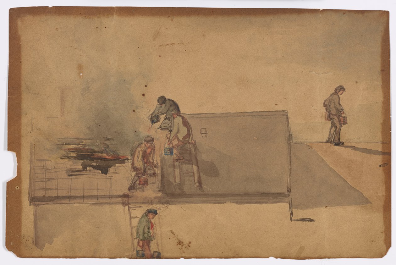 पोम्फ्रेट में एक आग, 1849। द्वारा जेम्स एबॉट मैकनील व्हिस्लर