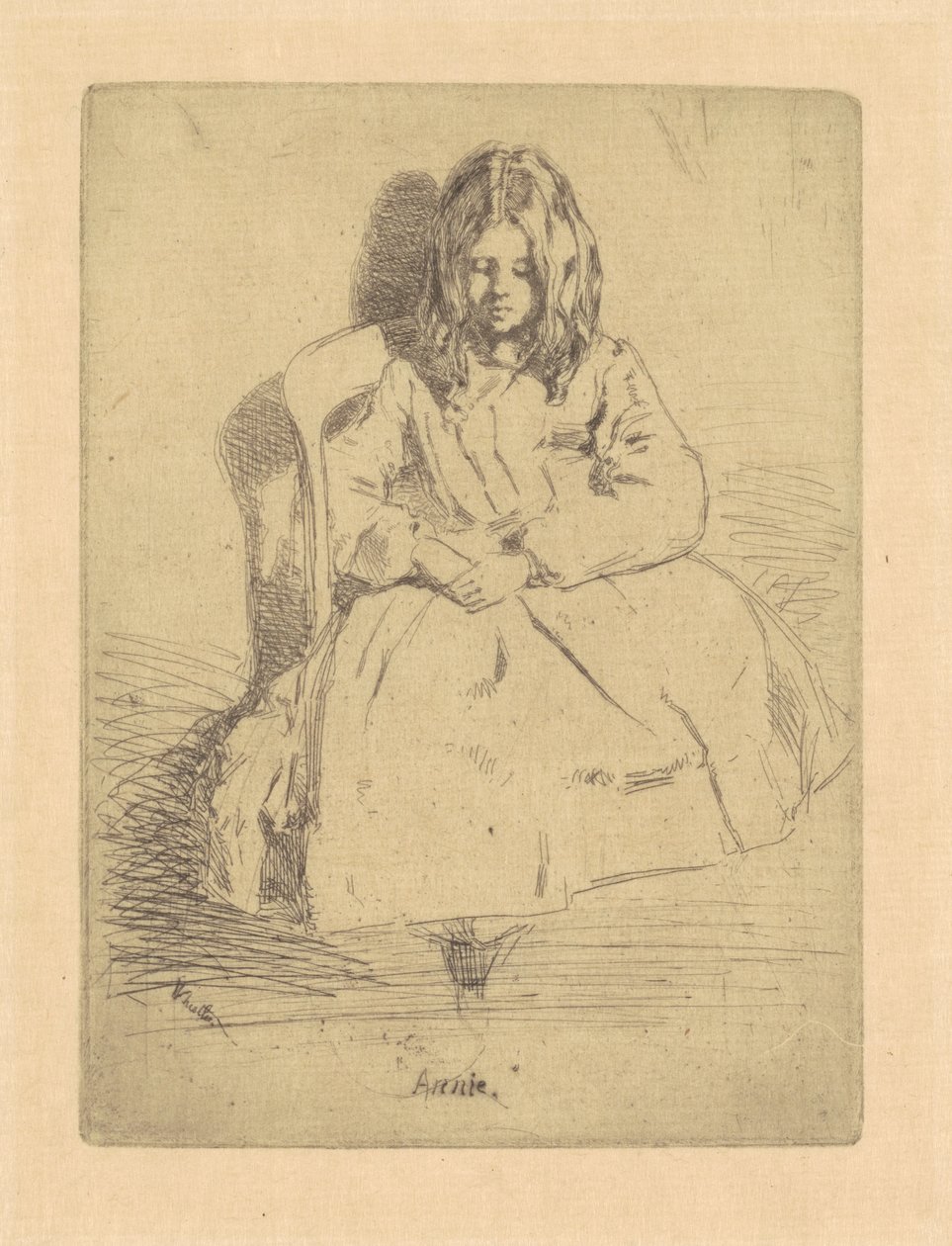 एनी, बैठा, 18581859। द्वारा जेम्स एबॉट मैकनील व्हिस्लर