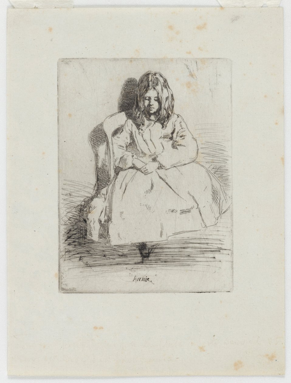 एनी, बैठा, 1858। द्वारा जेम्स एबॉट मैकनील व्हिस्लर