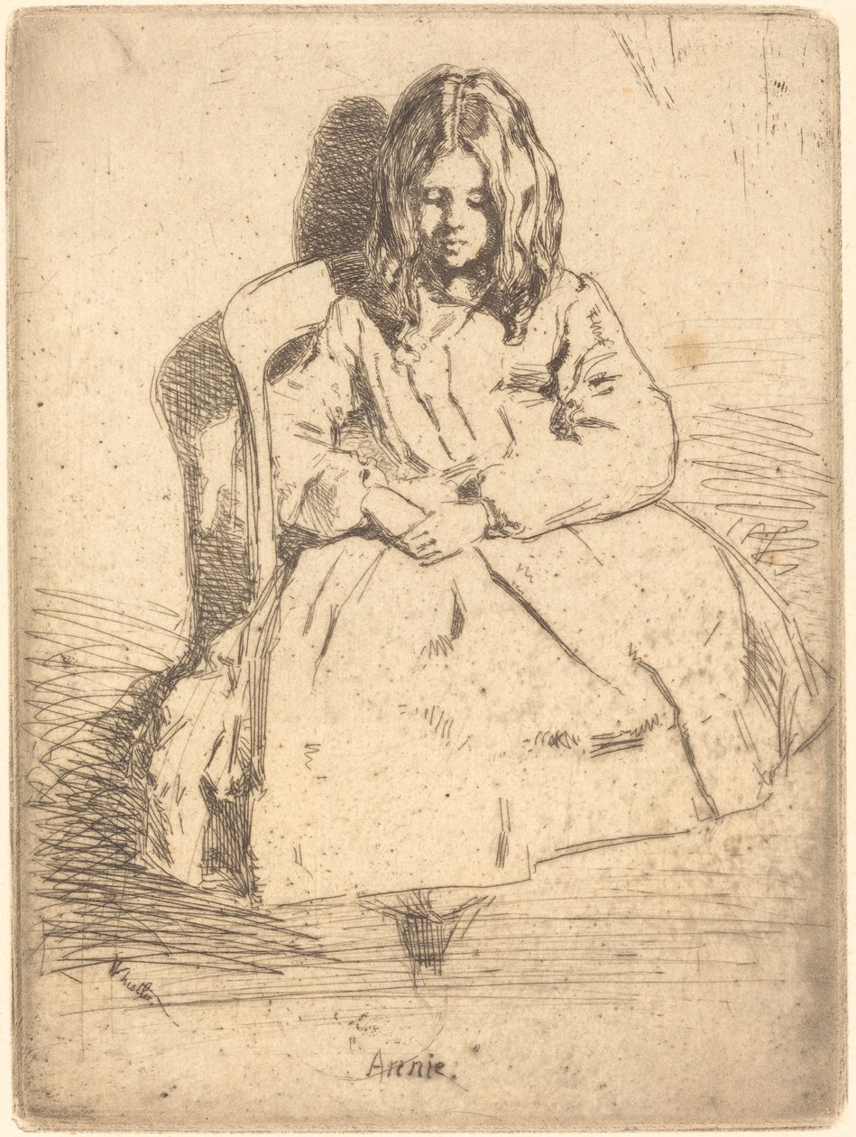 एनी बैठा, 1858। द्वारा जेम्स एबॉट मैकनील व्हिस्लर