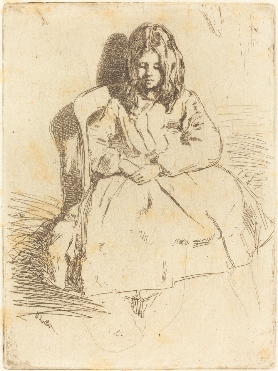 एनी बैठा, 1858। द्वारा जेम्स एबॉट मैकनील व्हिस्लर