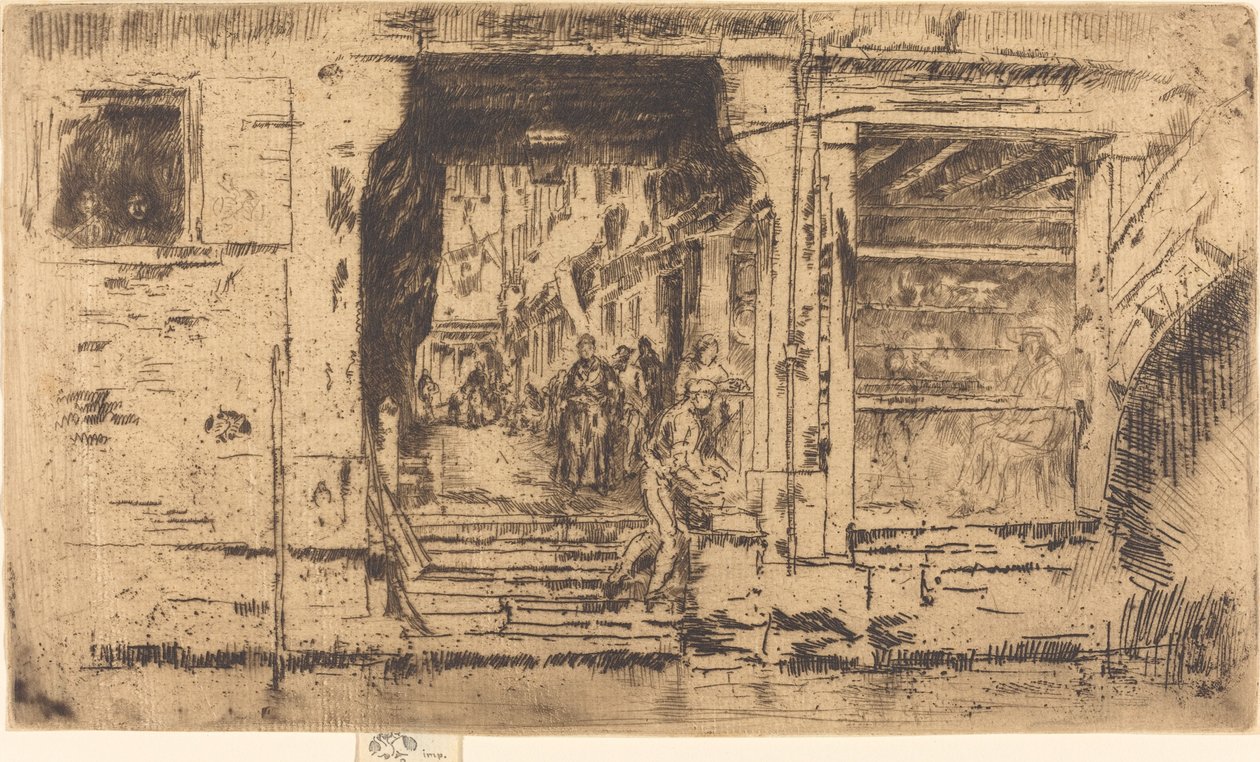 फिश-शॉप, वेनिस, 1880। द्वारा जेम्स एबॉट मैकनील व्हिस्लर