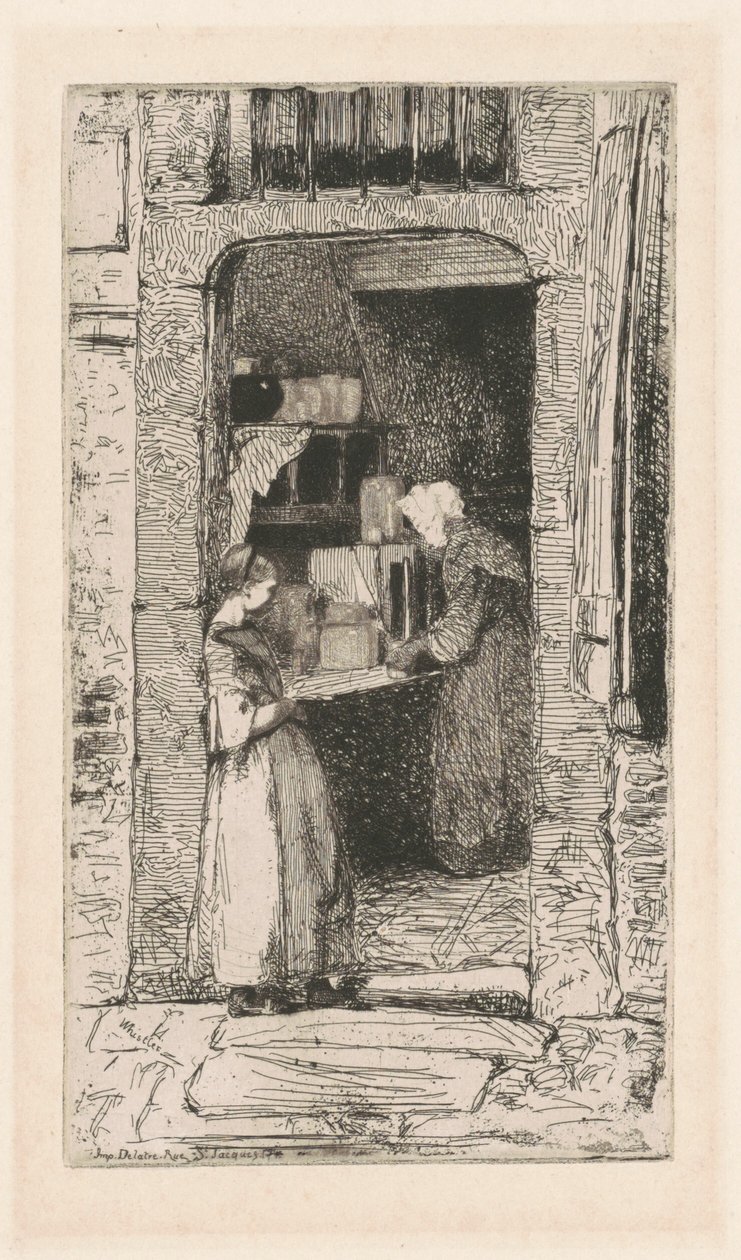 सरसों विक्रेता, 1858। द्वारा जेम्स एबॉट मैकनील व्हिस्लर