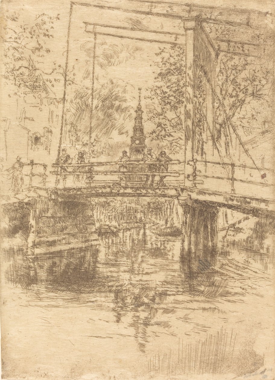 लिटिल ड्राब्रिज, एम्स्टर्डम, 1889। द्वारा जेम्स एबॉट मैकनील व्हिस्लर