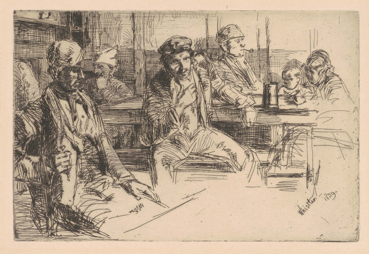 Longshoreman, 1859 (नक़्क़ाशी और सुखाया हुआ कागज पर) द्वारा जेम्स एबॉट मैकनील व्हिस्लर