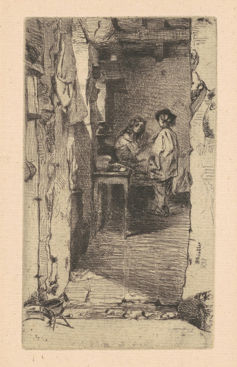रैग पिकर, मौफेटर्ड क्वार्टर, पेरिस, 1858। द्वारा जेम्स एबॉट मैकनील व्हिस्लर