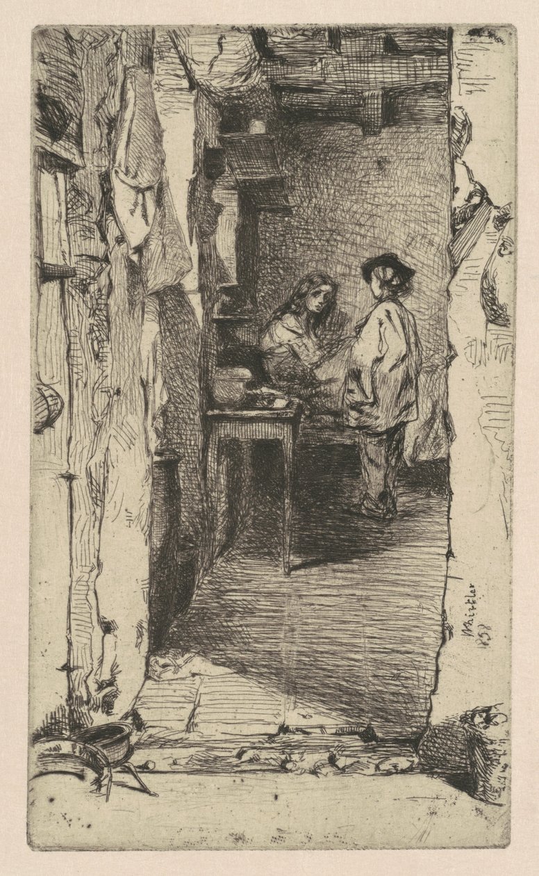रैग पिकर, मौफेटर्ड क्वार्टर, पेरिस, 1858। द्वारा जेम्स एबॉट मैकनील व्हिस्लर