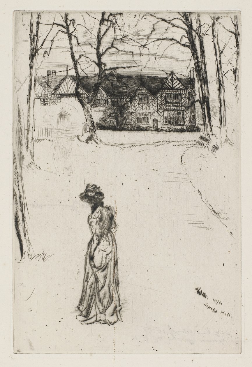 स्पेक हॉल, नंबर 1, 1870 (कागज पर und drypoint नक़्क़ाशी) द्वारा जेम्स एबॉट मैकनील व्हिस्लर