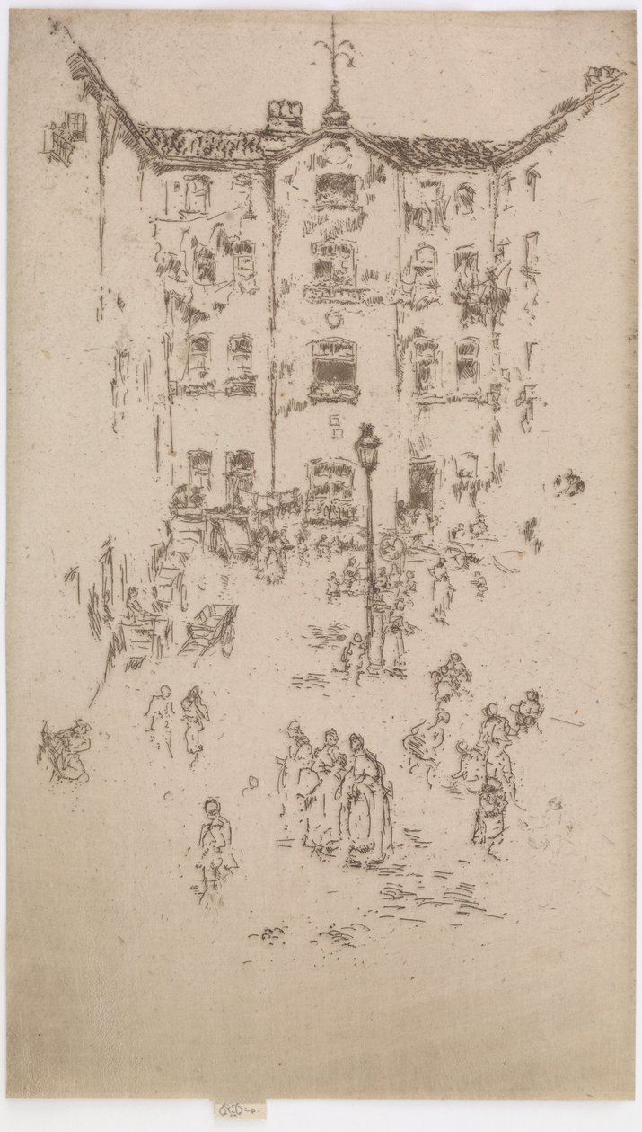 आंगन, ब्रुसेल्स, 1887। द्वारा जेम्स एबॉट मैकनील व्हिस्लर