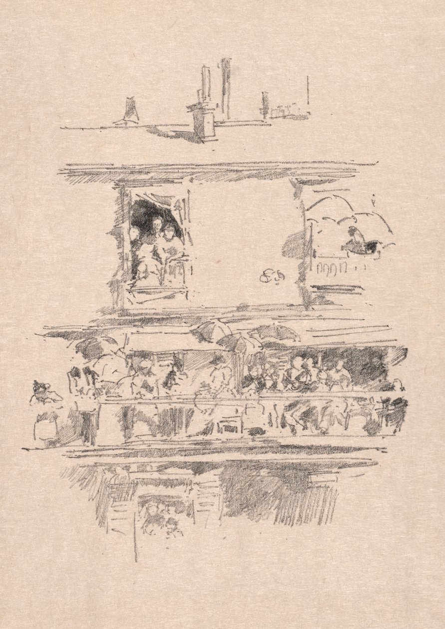 द लॉन्ग बालकनी, 1894। द्वारा जेम्स एबॉट मैकनील व्हिस्लर