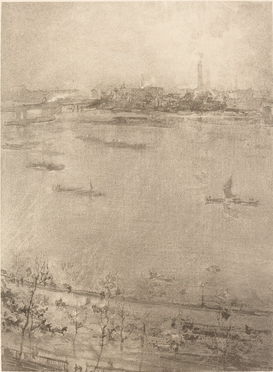 टेम्स, 1896। द्वारा जेम्स एबॉट मैकनील व्हिस्लर