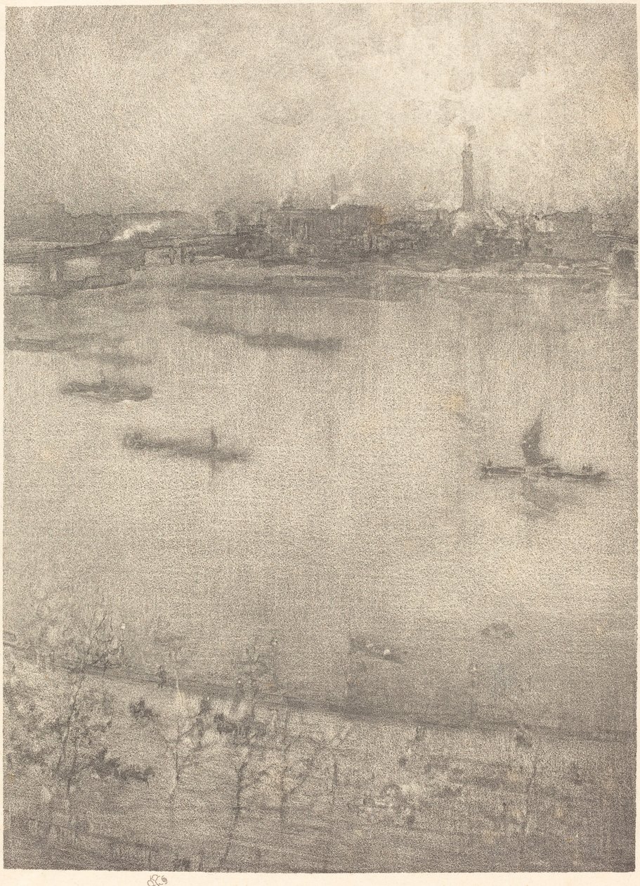टेम्स, 1896। द्वारा जेम्स एबॉट मैकनील व्हिस्लर