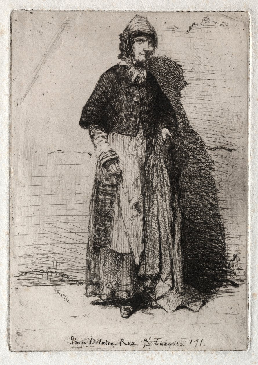 नेचर से बारह Etchings: मदर जेरार्ड, 1858। द्वारा जेम्स एबॉट मैकनील व्हिस्लर