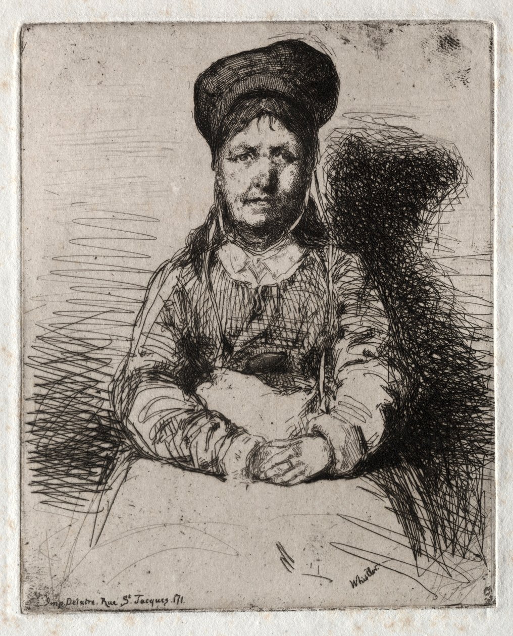 नेचर से बारह Etchings: La Rétameuse, 1858। द्वारा जेम्स एबॉट मैकनील व्हिस्लर