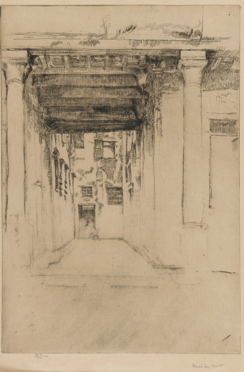 विनीशियन कोर्ट, 1879-1880। द्वारा जेम्स एबॉट मैकनील व्हिस्लर