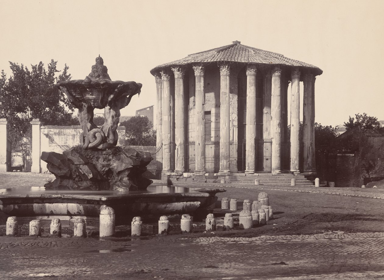 वेस्टा और फाउंटेन का मंदिर, रोम, 1860। द्वारा जेम्स एंडरसन