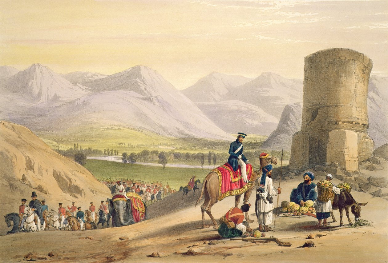 हेनरी ग्रेव्स, 1842 द्वारा प्रकाशित चार्ल्स हेघे (1810-88) और लुइस हेघे (1806-85) द्वारा उत्कीर्ण et स्केचेस इन अफ्गहिस्तान ’से मैदान की घाटी द्वारा जेम्स एटकिंसन