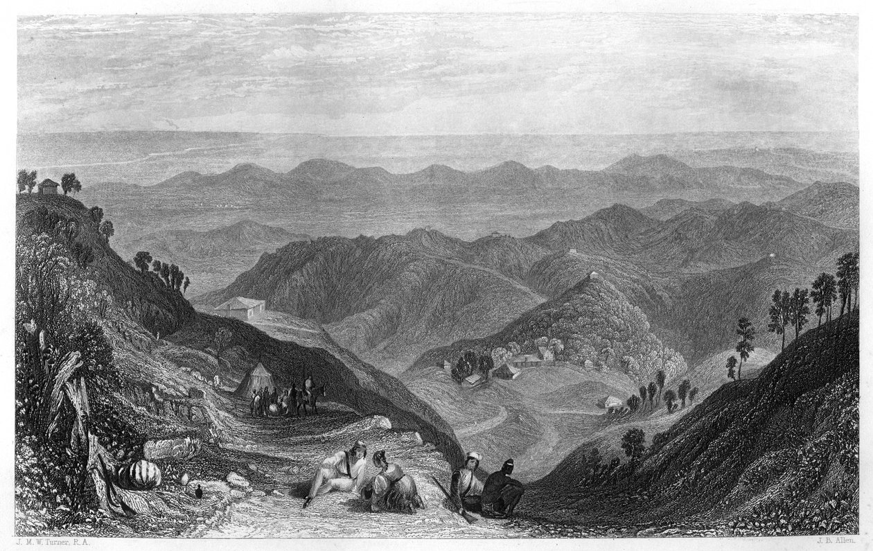 मसूरी और धून घाटी, भारत, c1860। द्वारा जेम्स बी एलन
