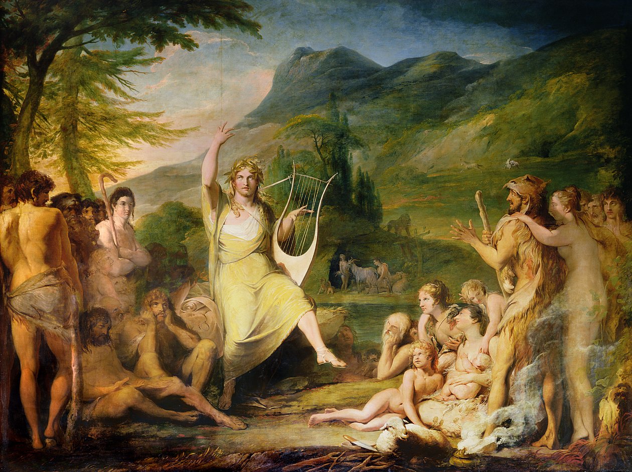 ऑर्फियस, द प्रोग्रेस ऑफ़ ह्यूमन कल्चर एंड नॉलेज की श्रृंखला में, c.1777-84 द्वारा जेम्स बैरी