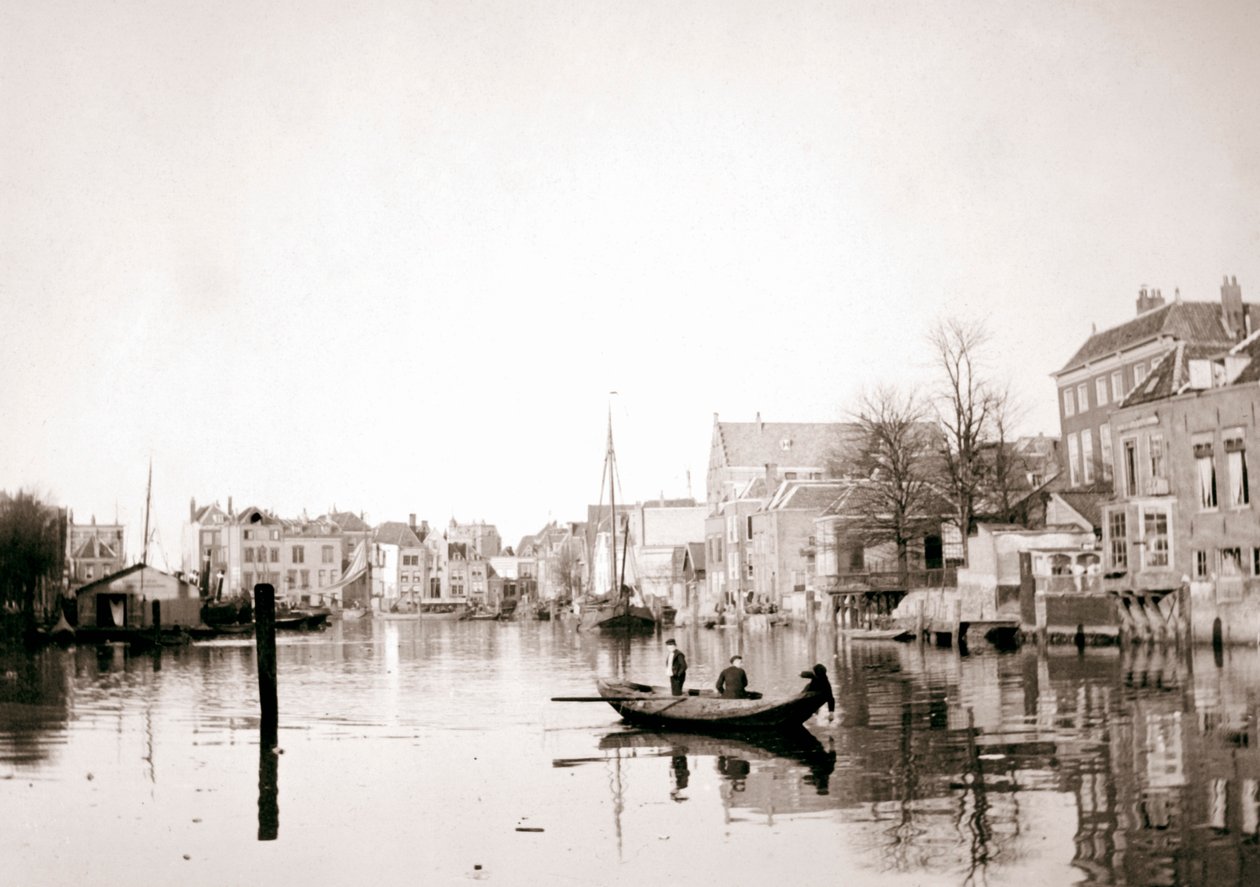 नहर, डॉर्ड्रेक्ट, नीदरलैंड, 1898 पर नाव। द्वारा जेम्स बैटकिन