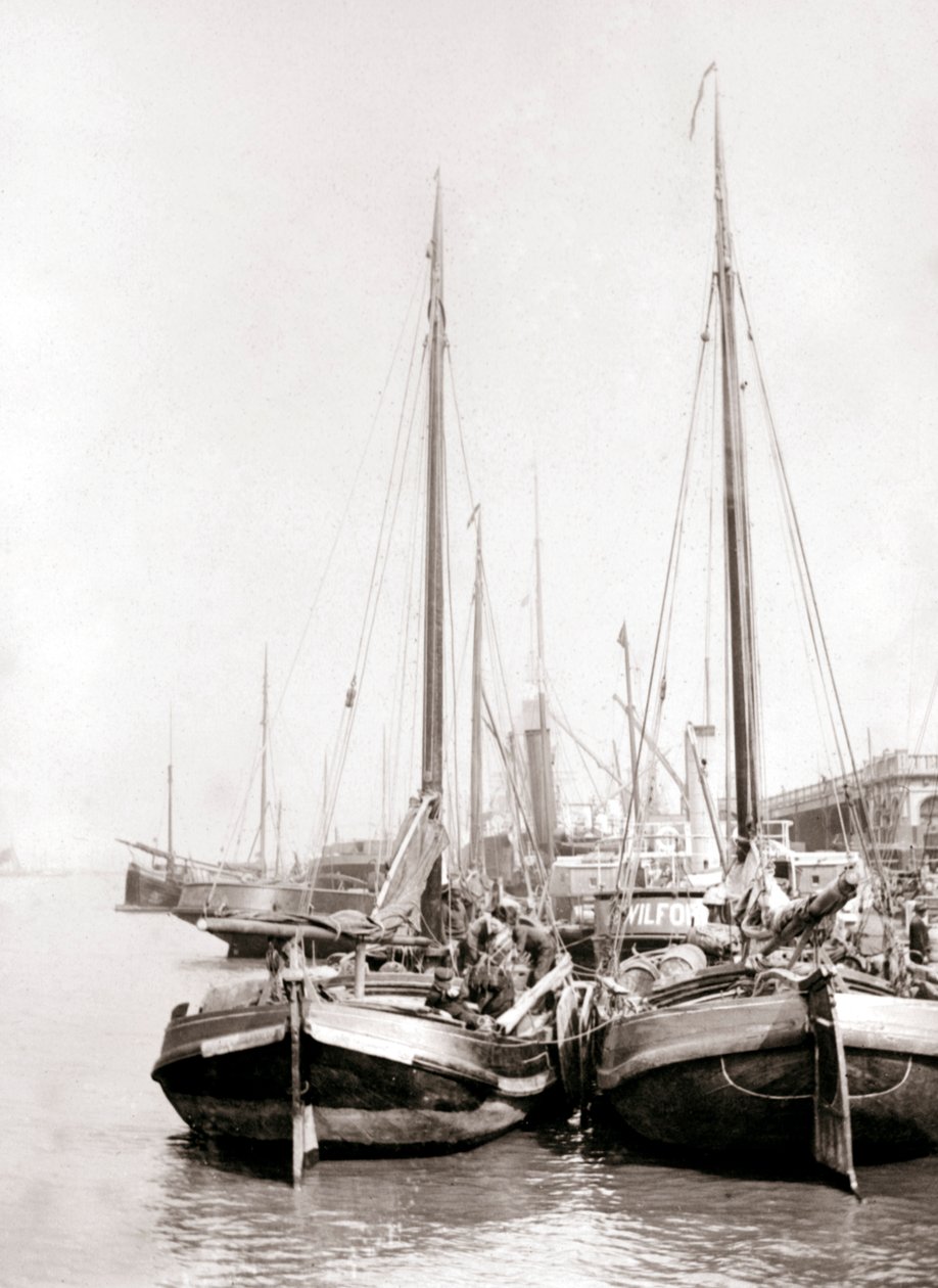 नहर की नावें, रॉटरडैम, 1898। द्वारा जेम्स बैटकिन