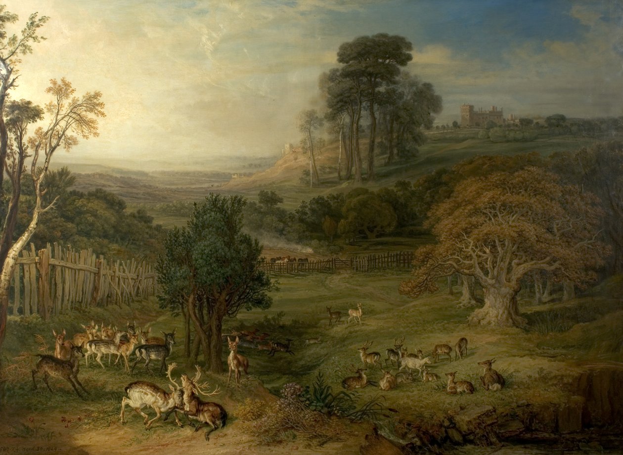 ए डेवी मॉर्निंग (द ड्युएल ऑफ द स्टैग्स), 1849 द्वारा जेम्स चार्ल्स वार्ड