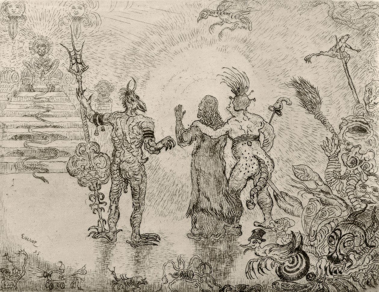 द डेविल्स डिजिट्स और हिहानॉक्स ने क्राइस्ट को नरक में ले जाया - डे डुइवेल्स डिजिट्स एन हिहानोक्स लीडेन क्रिस्टस नार डे हेल द्वारा जेम्स सिडनी Ensor