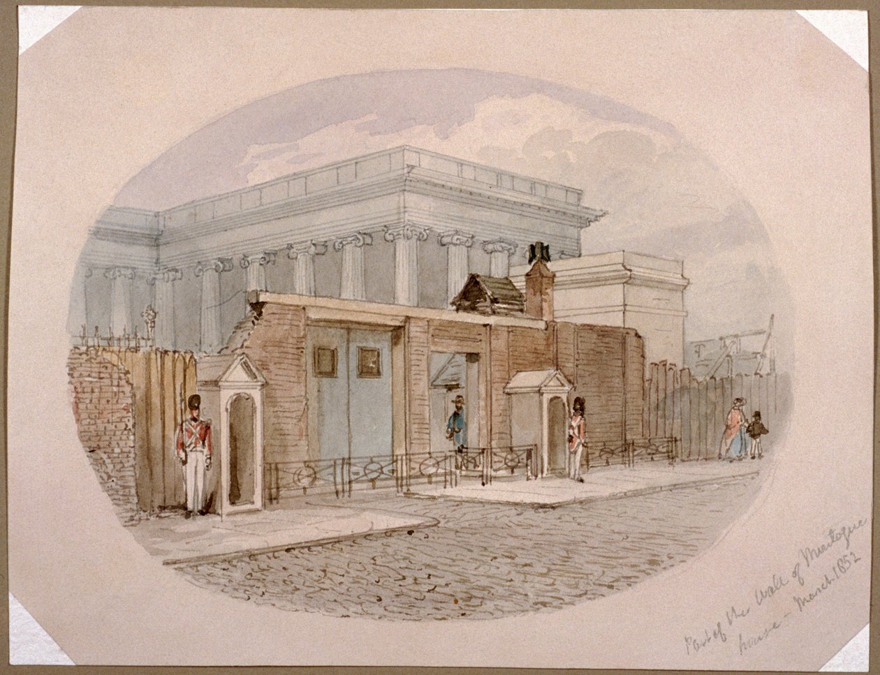 मोंटेग हाउस की दीवार, ब्रिटिश संग्रहालय, लंदन, 1852 द्वारा जेम्स फाइंडले