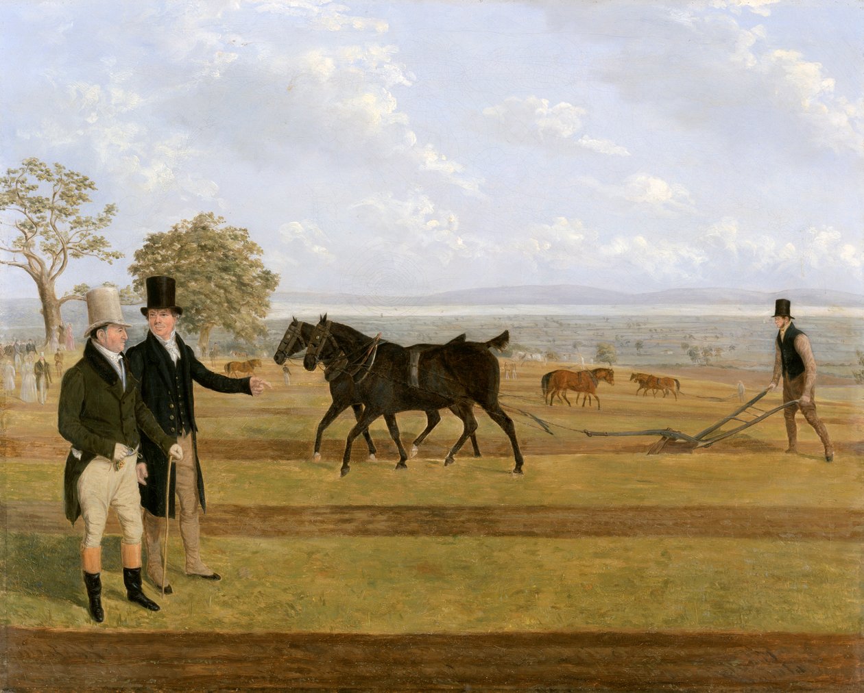 'सर चार्ल्स मॉर्गन, 1760-1846 कैसलटन जुताई प्रतियोगिता में', 1845 द्वारा जेम्स फ्लेविट मुललॉक