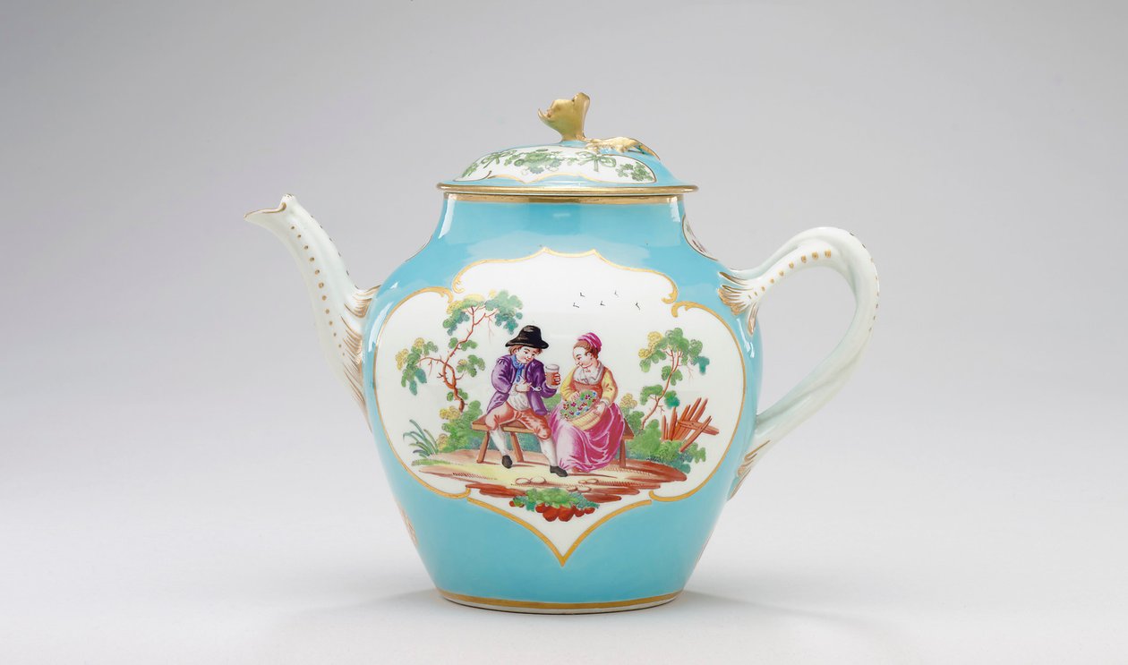 वॉर्सेस्टर चायदानी और कवर, c.1770 द्वारा जेम्स जाइल्स