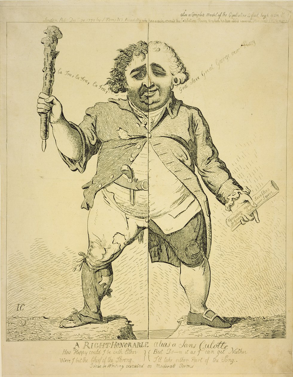 ए राइट ऑनरेबल उर्फ ए सन्स कूलोट, S.Fores द्वारा प्रकाशित, 1802 द्वारा जेम्स गिलियरे