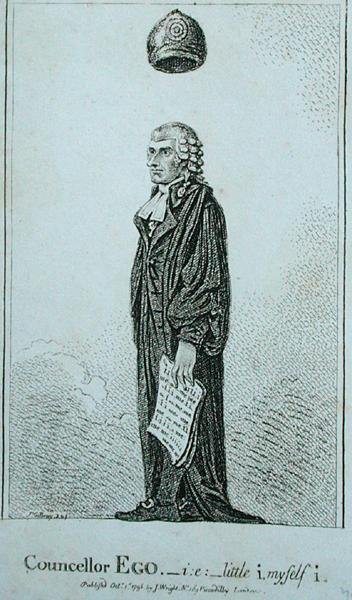 काउंसलर अहंकार - यानी थोड़ा मैं खुद, जे राइट द्वारा 1798 में प्रकाशित (नक़्क़ाशी) द्वारा जेम्स गिलियरे