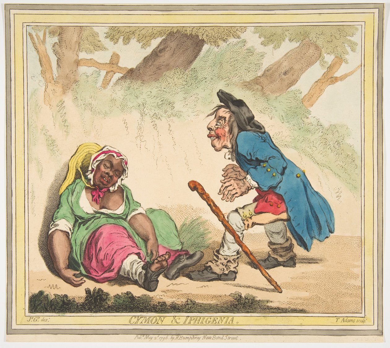 सिमोन और इफेजेनिया, 2 मई, 1796। द्वारा जेम्स गिलियरे