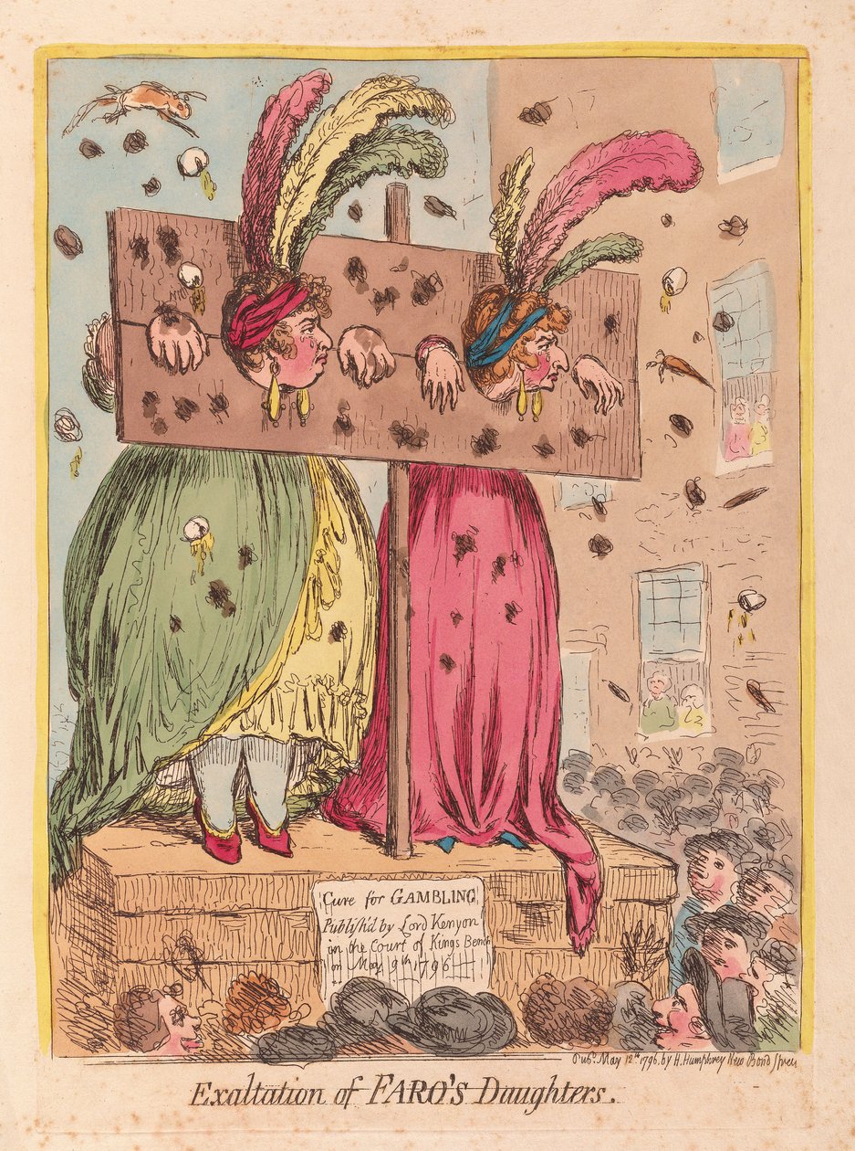 Faros बेटियों का बहिष्कार, पब। 1796 (हाथ के रंग का उत्कीर्णन) द्वारा जेम्स गिलियरे