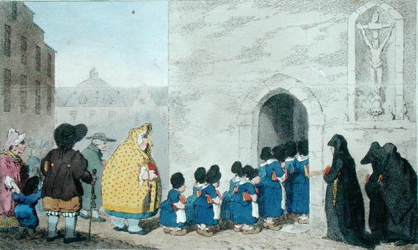 फ्लेमिश कैरेक्टर, जी. गिल्रे द्वारा 1793 में प्रकाशित (हाथ से रंगी हुई नक़्क़ाशी) द्वारा जेम्स गिलियरे