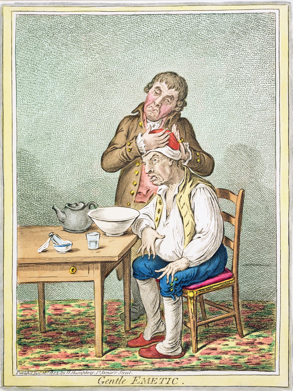 कोमल इमेटिक, हन्ना हम्फ्रे द्वारा प्रकाशित, 1804 द्वारा जेम्स गिलियरे