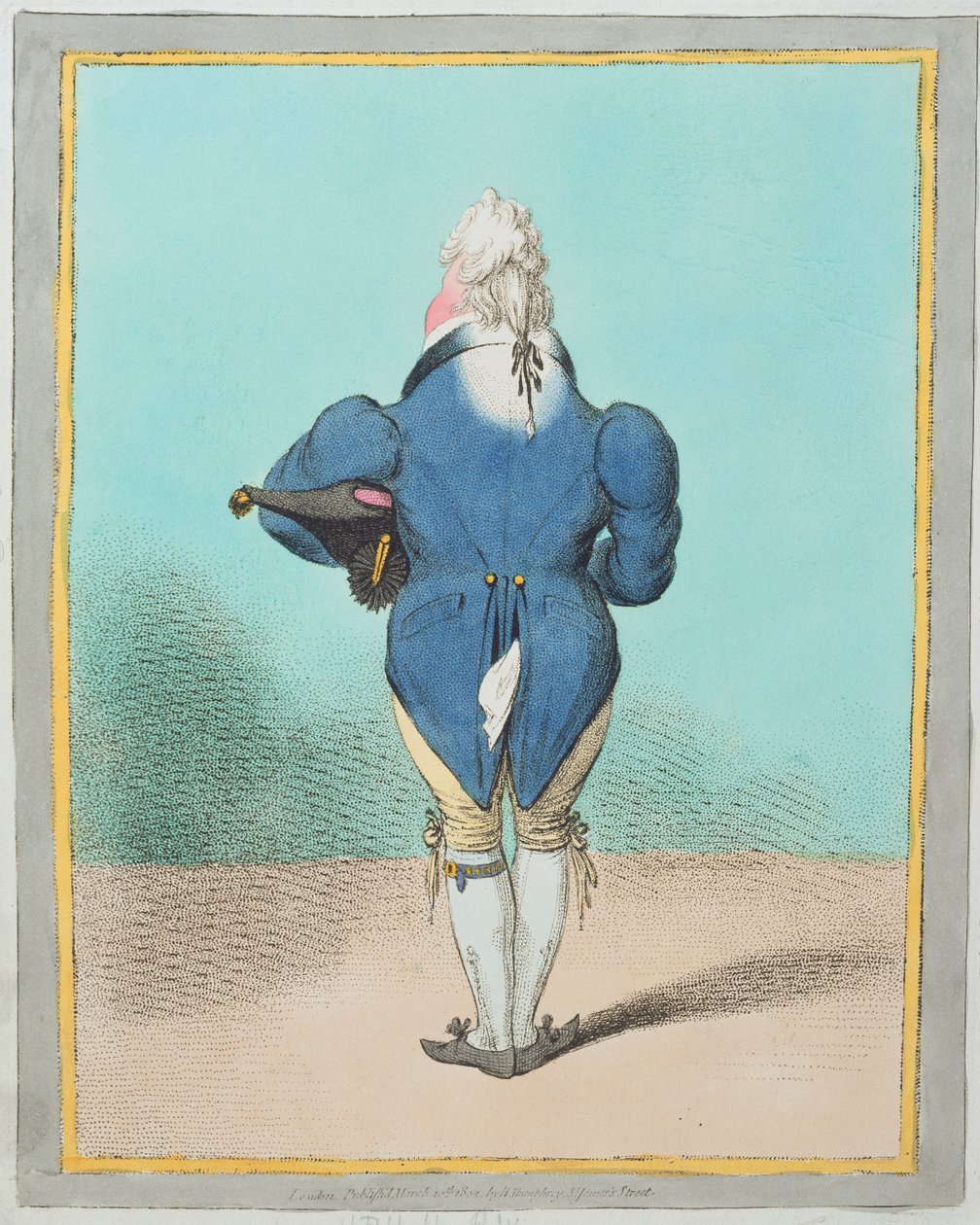 एचआरएच द प्रिंस ऑफ वेल्स (1762-1830) 1802 में हन्ना हम्फ्री द्वारा प्रकाशित (हाथ से रंग का नक़्क़ाशी) द्वारा जेम्स गिलियरे
