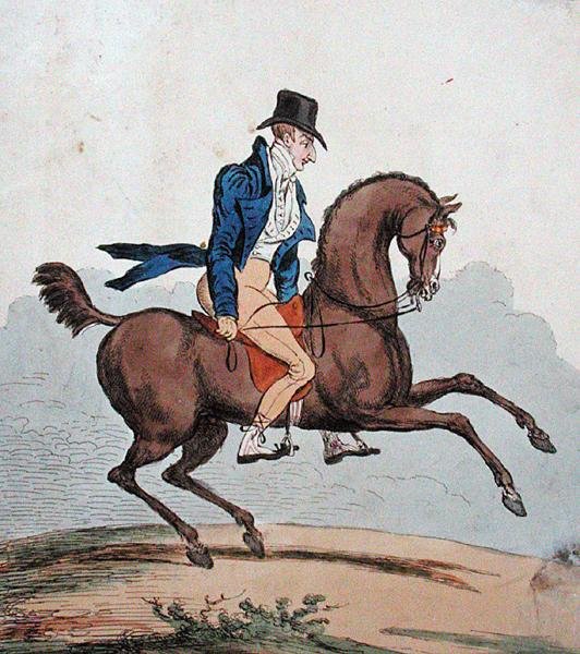 'मेरे अपने घोड़े में कैसे टूटना है!' 1803 में हन्ना हम्फ्री द्वारा प्रकाशित (हाथ से रंगी नक़्क़ाशी) द्वारा जेम्स गिलियरे