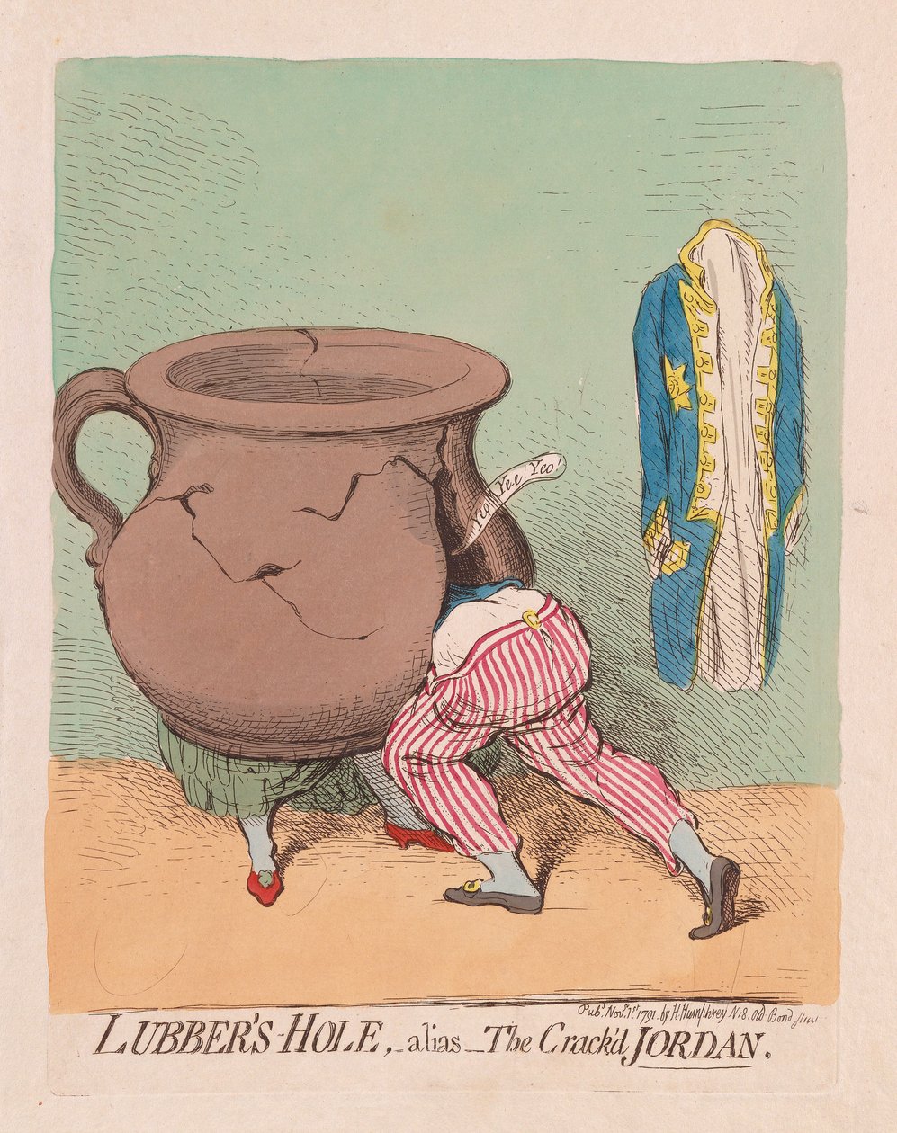 लुबर्स होल, एलिसा द क्रैक जॉर्डन, पब। 1791 (हाथ के रंग का उत्कीर्णन) द्वारा जेम्स गिलियरे