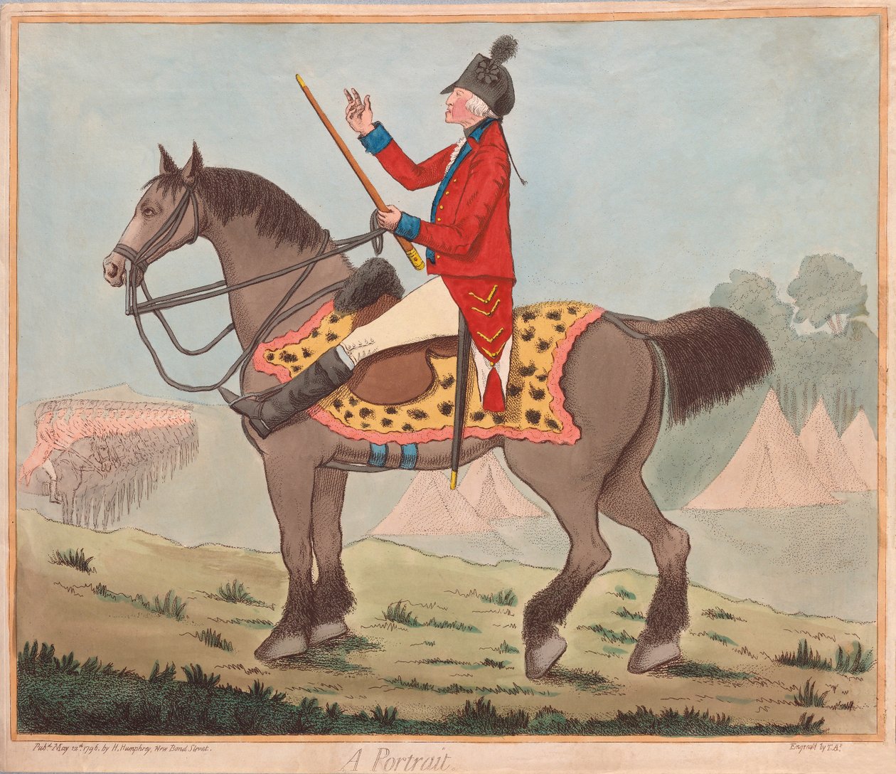 सर डेविड डंडास (1735 - 1820) - ए पोर्ट्रेट, पब। 1796 (हाथ के रंग का उत्कीर्णन) द्वारा जेम्स गिलियरे