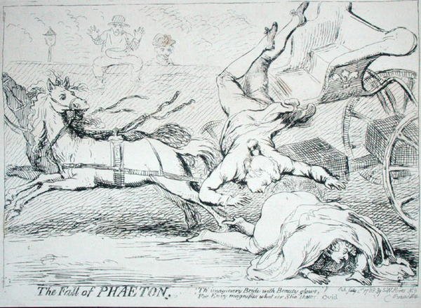 द फॉल ऑफ फेटन, 1788 में SW Fores द्वारा प्रकाशित (नक़्क़ाशी) द्वारा जेम्स गिलियरे